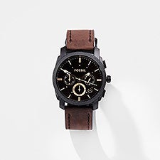 Corporate Fossil Machine Watch with Brown Leather Band - 47213