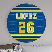 Sports Jersey Personalized Round Wood Sign - 47235