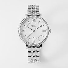 Corporate Fossil Jacqueline Pave Silver Watch - 47246