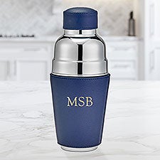 Personalized Leather Wrapped Cocktail Shaker  - 47309D
