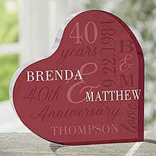 Eternal Love Personalized Anniversary Color Acrylic Heart Keepsake  - 47330