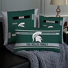 NCAA Michigan State Spartans Classic Personalized Throw Pillow - 47365