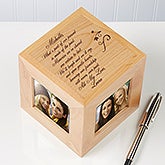 Engraved Friendship Wood Photo Cube Picture Frames - 4741