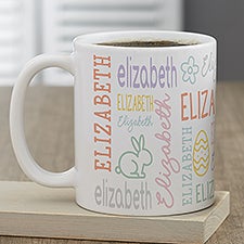 Easter Repeating Name Personalized Coffee Mugs - 47423