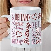 Repeating Name Heart Personalized Extra Large Coffee Mug - 30 oz - 47428
