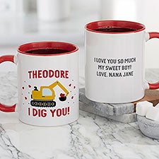 I Dig You Personalized Construction Truck Coffee Mugs  - 47437