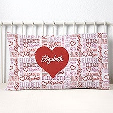Repeating Name Heart Personalized Pillowcase - 47461