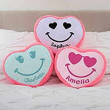 Smiling Heart Personalized Heart Throw Pillow  - 47468