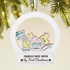 Baby Personalized Snow Globe Shaker Ornament - 47474