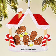 Gingerbread Personalized Family Wood Shaker Ornament - 47475