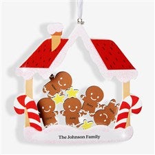 Gingerbread Personalized Family Wood Shaker Ornament - 47475