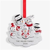 Snowman Family Personalized Metal Ornament - 47485