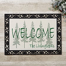 Evergreen Tree Personalized Doormats - Welcome Mats - 4749