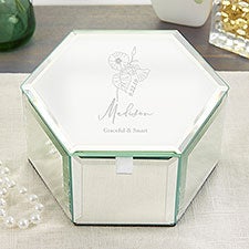 Birth Month Flower Personalized Mirrored Jewelry Box - 47502