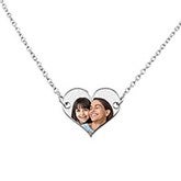 Personalized Heart Shaped Photo Necklace  - 47521D