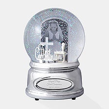 Engraved First Communion Photo Snow Globe   - 47555