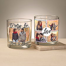 Romantic Love Photo Collage Personalized Glass Candle - 8oz - 47573