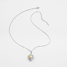 Engraved Stainless Wing  Heart Urn Necklace    - 47576