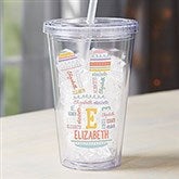 Easter Bunny Repeating Name Personalized Insulated Tumbler  - 47590