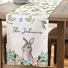 Floral Bunny Personalized Easter Table Runner  - 47592