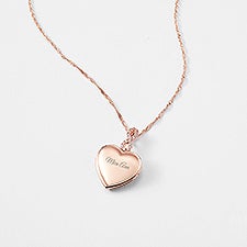 Engraved Rose Gold Infinity Bail Heart Locket   - 47595