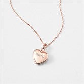 Engraved Rose Gold Infinity Bail Heart Locket   - 47595