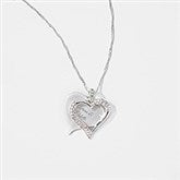 Engraved Silver Plated Brushed Heart Swing Necklace   - 47598