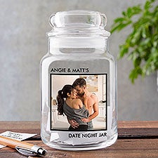 Flirty  Fun Date Night Personalized Photo Glass Jar - 47633