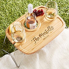 Seasonally Script Personalized Wine Picnic Tray - 47641