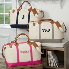 Shadow Name Embroidered Canvas Duffel Bags - 47651