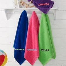 Shadow Name Embroidered Beach Towels - 47656