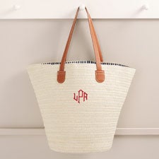 Classic Celebrations Personalized Straw Beach Bag  - 47689