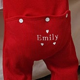 Personalized Baby Coverall Sweetheart Red Romper - 4771