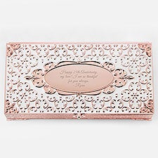 Engraved Rose Gold Antique Rectangle Musical Box - 47722