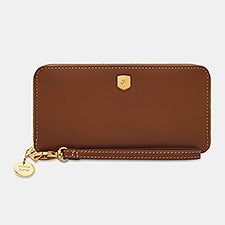 Engraved Fossil Brown Continental Wallet  - 47728