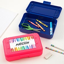 Watercolor Crayons Personalized Pencil Box - 47784