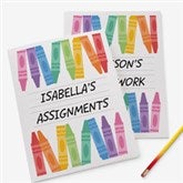 Watercolor Crayon Personalized Folders - 47786