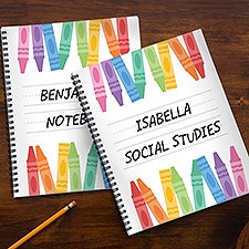 Watercolor Crayons Personalized Large Notebooks-Set of 2 - 47788