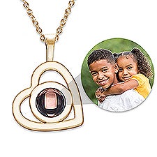 Custom Photo Projection Heart Necklaces - 47805D