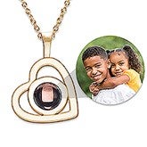 Custom Photo Projection Heart Necklaces - 47805D