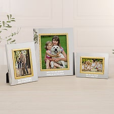 Engraved Message Silver & Gold Hammered Picture Frames - 47828