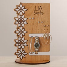 Wooden Flowers Personalized Jewelry Holder  - 47911