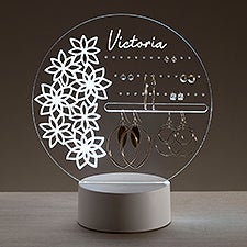 For Her Floral Personalized Acrylic LED Jewelry Holder  - 47914