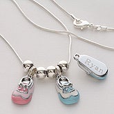 Personalized Sterling Silver Baby Bootie Necklace - 4792D