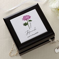 Birth Month Flower Personalized Jewelry Box  - 47976