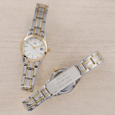 Message to Mom Engraved Bulova TFX Two Tone Watch  - 48023