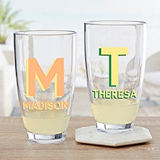 Shadow Monogram Personalized Tritan Highball Glass - 48051