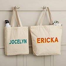 Shadow Name Personalized Canvas Tote Bags - 48056