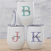Simple Signature Personalized Stainless Insulated Wine Cup - 48076