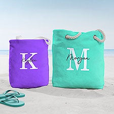 Simple Signature Personalized Terry Cloth Beach Bags - 48085
